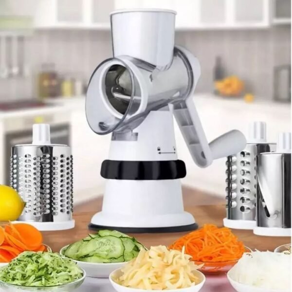 Robot de cuisine multifonction 3-en-1 pour râper les légumes, carottes et couper facilement, idéal pour préparer des repas rapides et sains à la maison