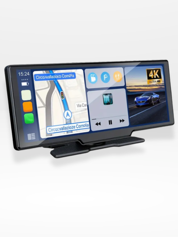 ecran_carplay_avec_camera_frontale_cosy2road_1.png Écran CarPlay voiture avec caméra embarquée intégrée et connectivité complète Android Auto