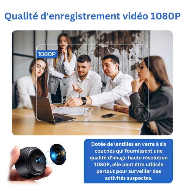 Mini caméra de surveillance discrète Full HD – idéale pour la garde d’enfants ou la maison