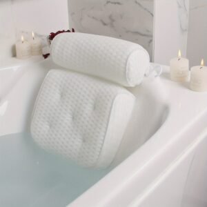 Appuie-Tête pour Baignoire, Oreiller de Bain Confortable pour Détente, Repose-Tête Ergonomique pour Relaxation et Soutien de la Nuque