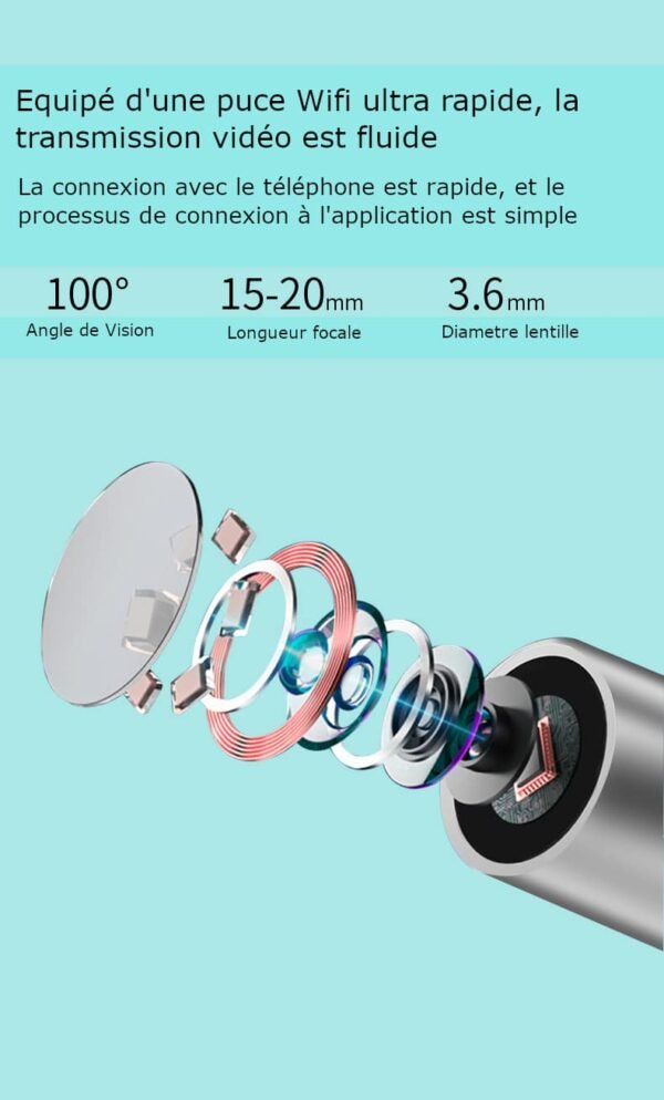 Camera pour oreille Wifi USB HD, nettoyeur auriculaire, vision en temps réel, outil d’inspection pratique et sûr