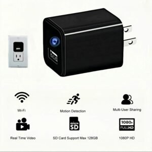 Camera Discrete Espion Prise – Petite et Dissimulee Maison – Parfaite Prise Camera Espion