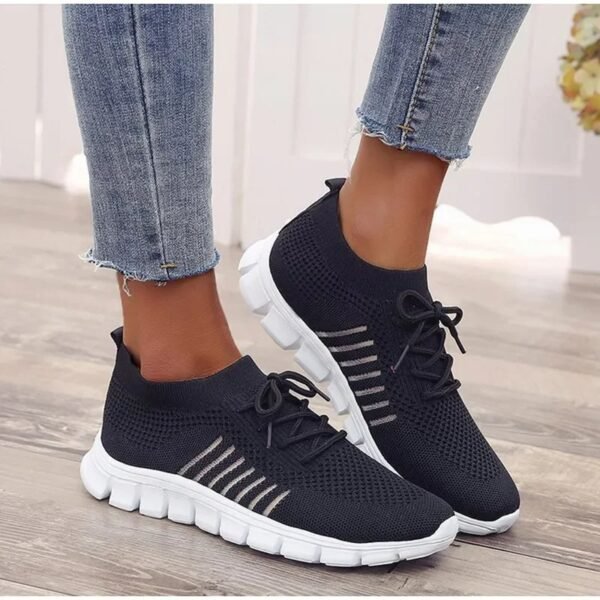 Baskets mémoire de forme femme – chaussures sport femme design orthopédique en maille respirante
