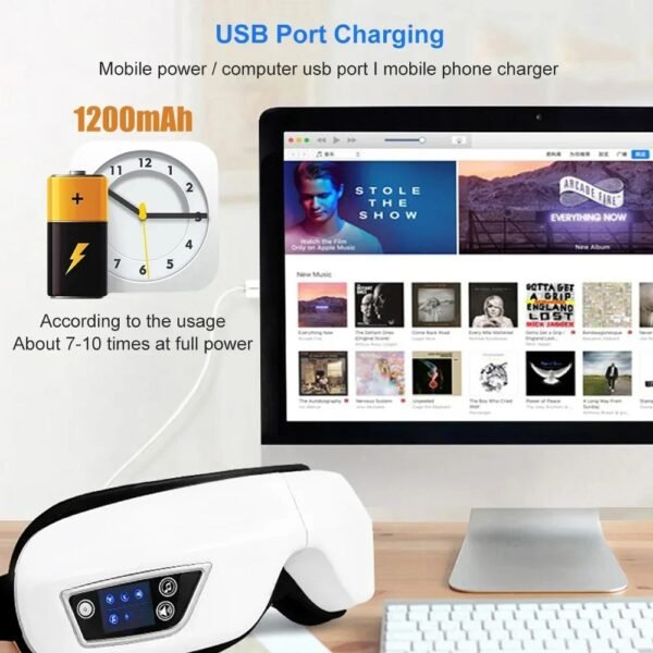 Masque massant yeux 4D intelligent – eye massager relaxant pour détente oculaire complète