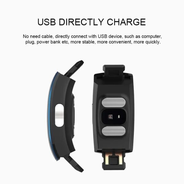 Montre pression artérielle fiable et montre cardiaque intelligente – moniteur tension et fréquence cardiaque noir