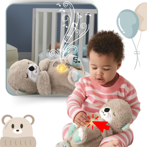 Peluche loutre apaisante qui respire – sensation utérus et berceuse pour sommeil bébé naturel