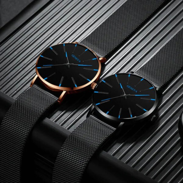 Montre Ultra Fine Homme en Acier Inoxydable | Design Minimaliste pour Usage Quotidien et Événements Spéciaux