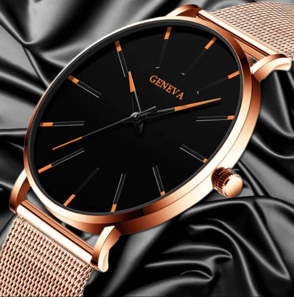 Montre Ultra Fine Homme en Acier Inoxydable | Design Minimaliste pour Usage Quotidien et Événements Spéciaux