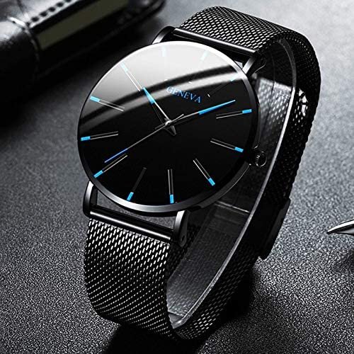Montre Ultra Fine Homme en Acier Inoxydable | Design Minimaliste pour Usage Quotidien et Événements Spéciaux