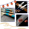 Couteaux japonais de cuisine en acier inoxydable – Ensemble de couteaux de chef pour la préparation des repas et la découpe des aliments