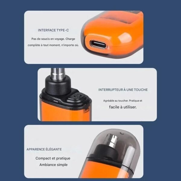 Tondeuse de Poche pour Poils de Nez et Oreilles Rechargeable