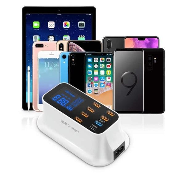Chargeur Rapide USB 8 Ports 3.0 Affichage LCD