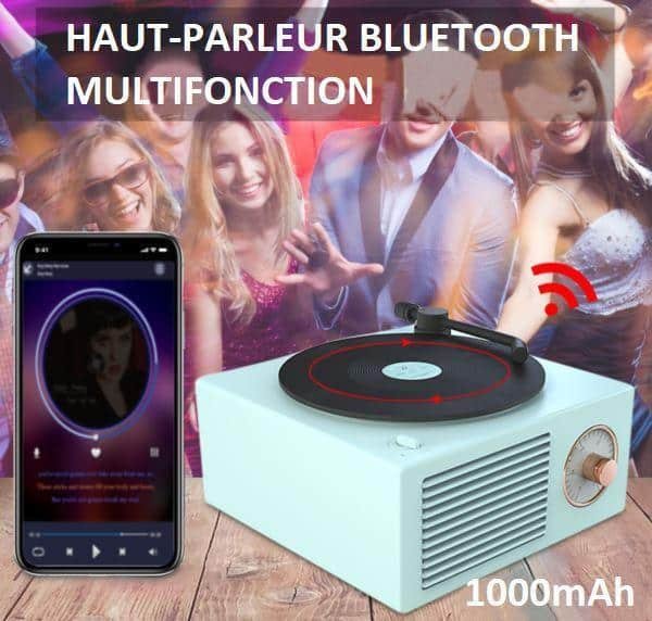 Enceinte Bluetooth Tourne-disque Vintage