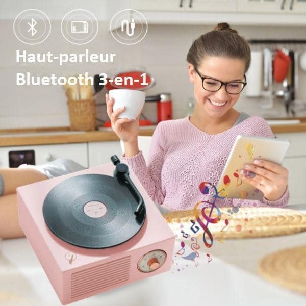 Enceinte Bluetooth Tourne-disque Vintage