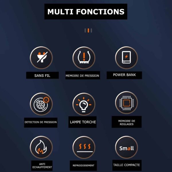 Gonfleur de pneus électrique portable intelligent