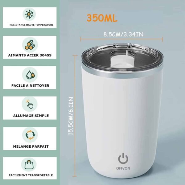 Tasse à mélangeur automatique à rotation magnétique 350 Ml