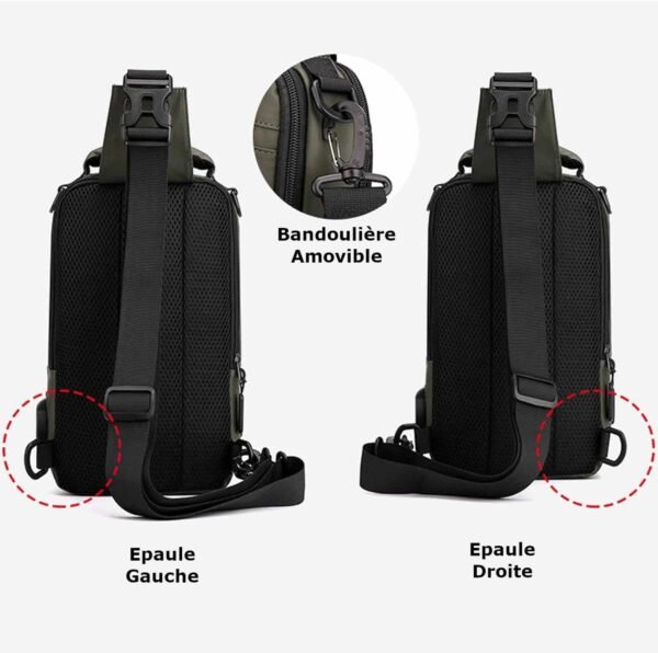 Sac a Dos Bandoulière Multifonction USB Etanche