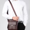 Sac a bandoulière et sacoche en cuir pour homme