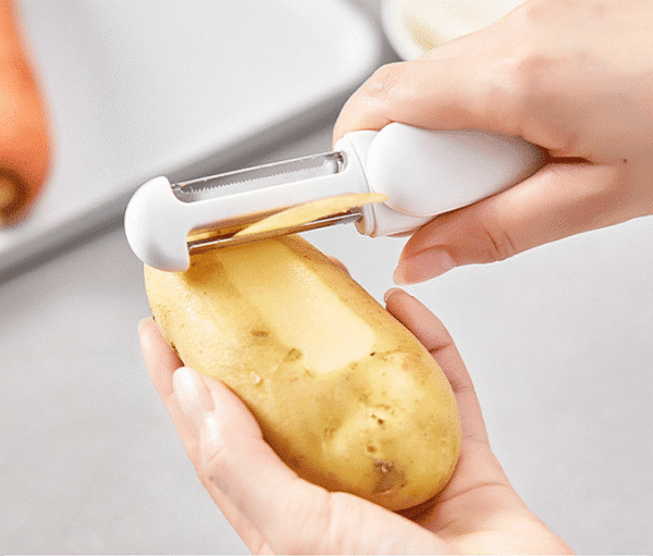 Couteau de cuisine 3 en 1 rotatif multifonction éplucheur et râpe