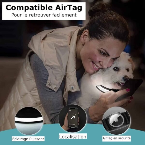 Collier de localisation lumineux pour chiens