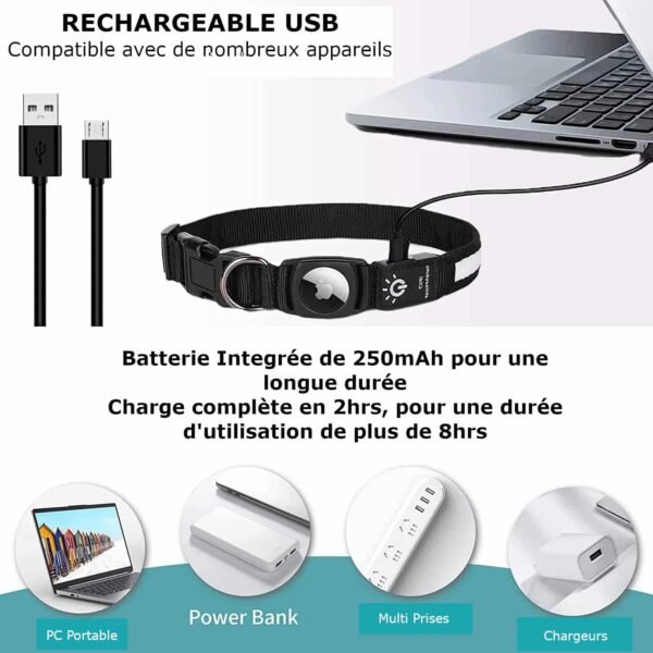 Collier de localisation lumineux pour chiens