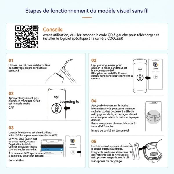 Détartreur dentaire à Ultrasons avec caméra