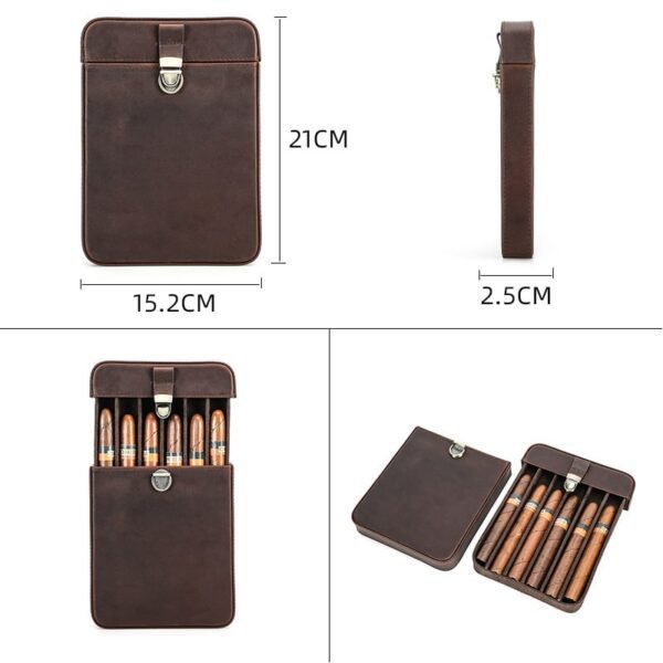 Etui à cigares retro en cuir de luxe