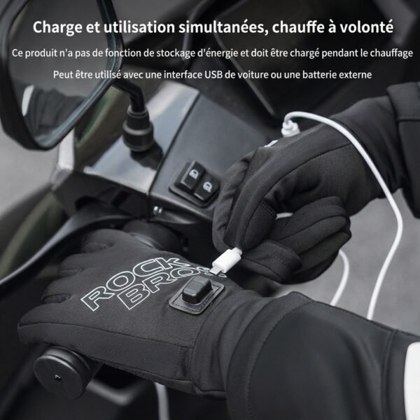 Gants Chauffants USB rechargeables coupe-vent