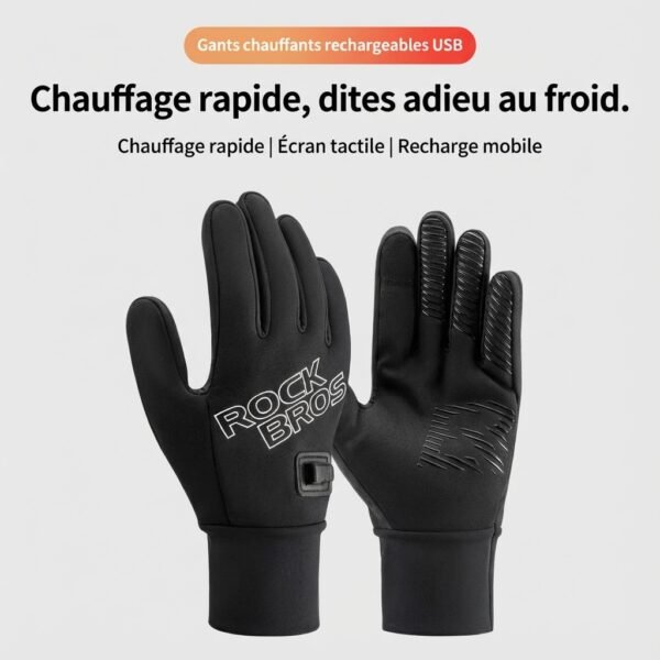 Gants Chauffants USB rechargeables coupe-vent