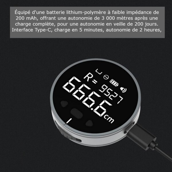 Mètre Ruban électronique LCD de précision rechargeable USB