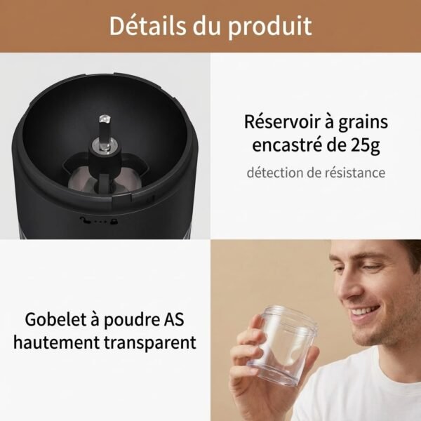 Moulin à Café électrique sans fil rechargeable
