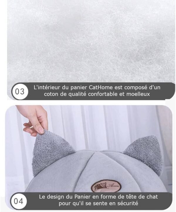 Panier pour Chat Confortable et Moelleux CatHome