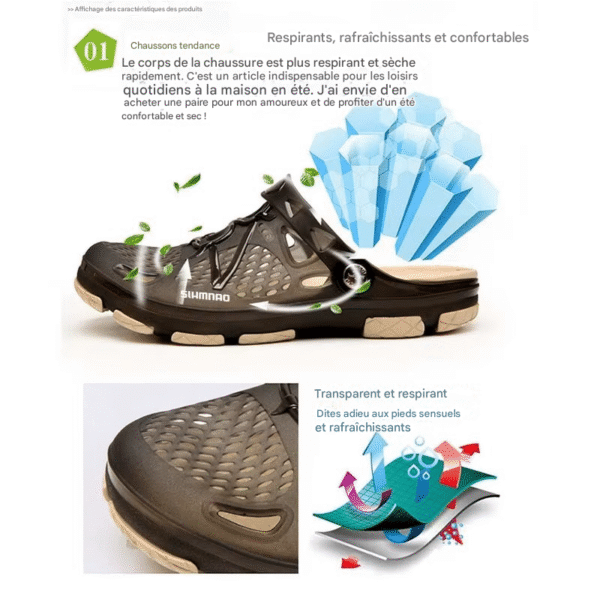 Sandales d’été respirantes en caoutchouc pour homme