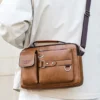 Sac d’épaule retro messager étanche pour homme
