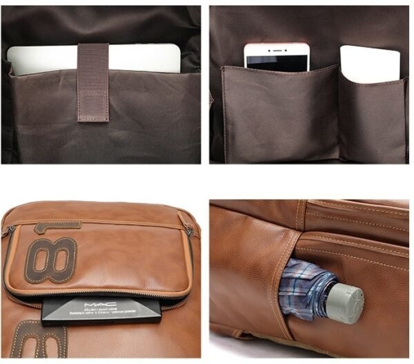 Sac a Dos de Voyage Vintage en Cuir Original