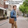 Sac a bandoulière et sacoche en cuir pour homme
