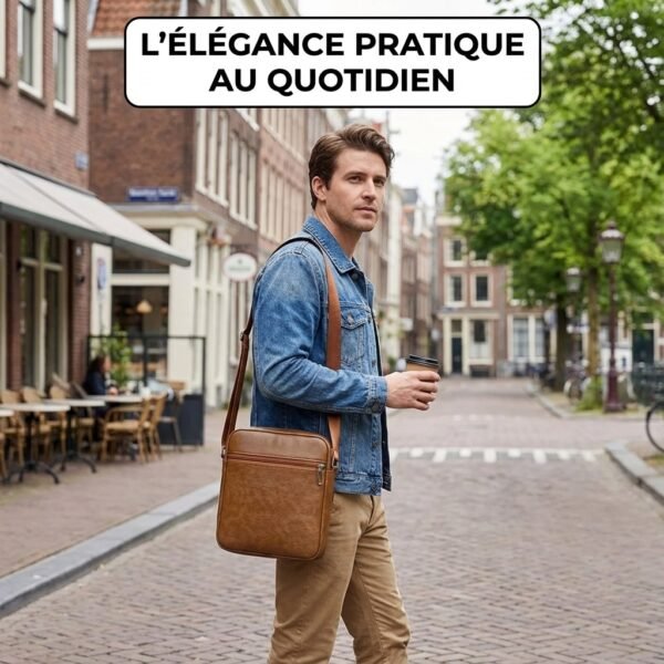 Sac a bandoulière et sacoche en cuir pour homme