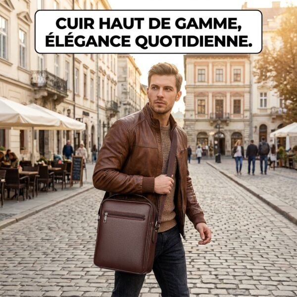 Sac a bandoulière et sacoche en cuir pour homme