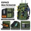 Sac à dos de pêche 50L avec supports