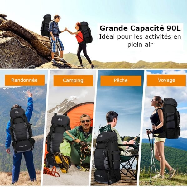 Sac a Dos Randonnée Grande Capacité 90L
