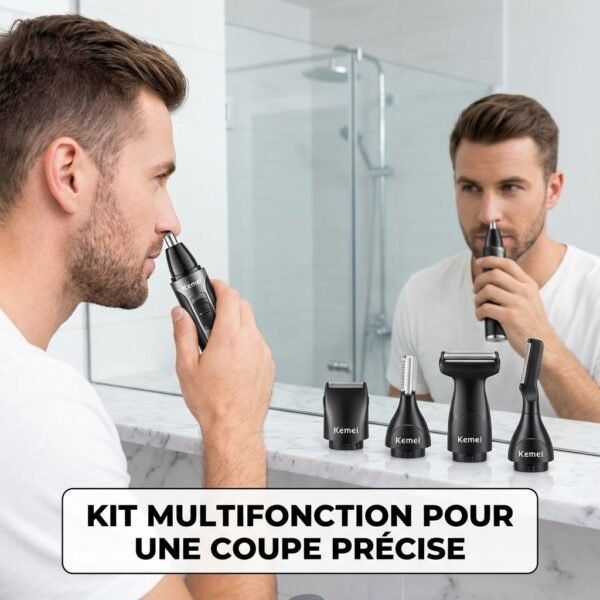 Tondeuse à Barbe et Nez rechargeable 4 en 1 pour homme