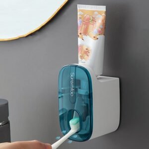 Distributeur de dentifrice mural a pression