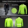 Veste coupe-vent imperméable réfléchissante cyclisme