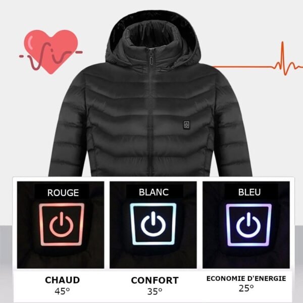 Veste Chauffante USB avec Capuche et Manches longues