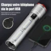 Lampe de Poche LED puissante étanche rechargeable