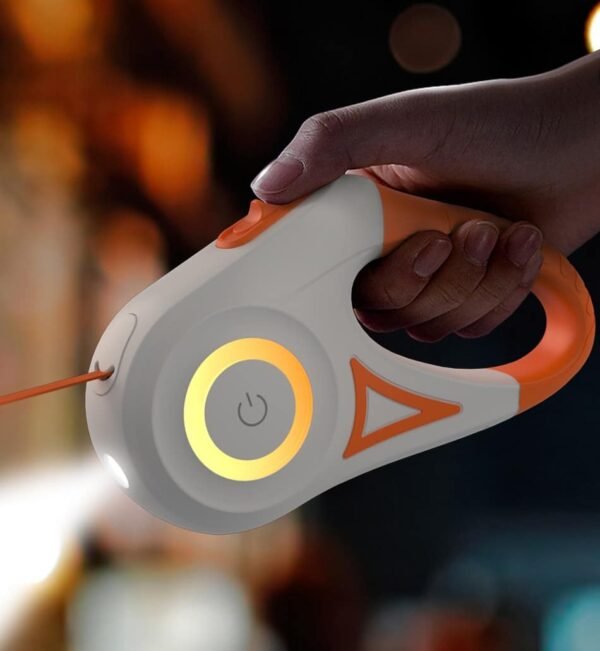 Laisse pour chiens rétractable lumineuse LED 5m