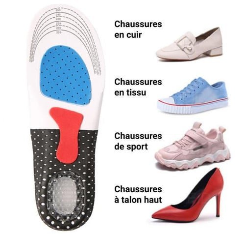 Semelles Orthopédiques respirantes avec absorption des chocs